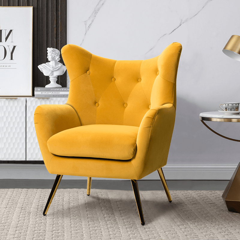 Dowdle 29.25'' Wide Tufted Velvet Wingback Chair