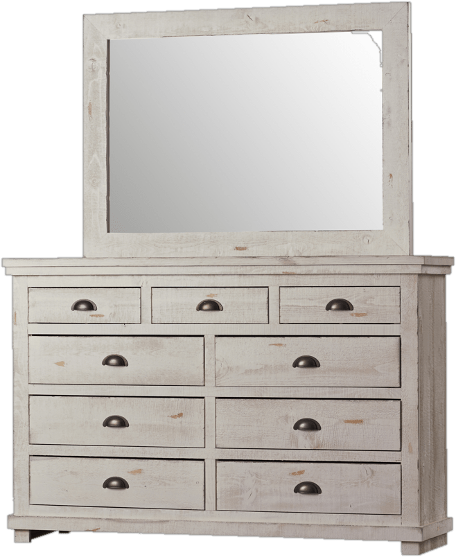 Lockridge 9 Drawer Dresser with Mirror