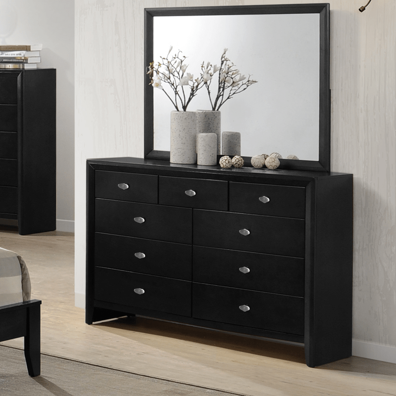 Willenhall 9 Drawer Double Dresser with Mirror