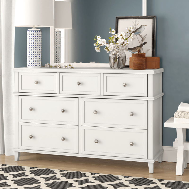 Marc 7 Drawer 57'' W Solid Wood Dresser