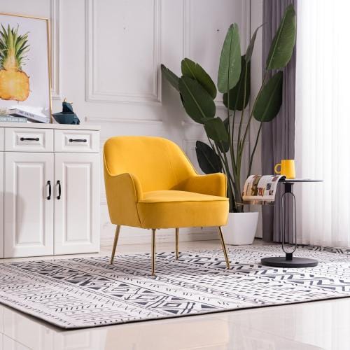 Modern Soft Velvet Ergonomic Accent Chair For Living/Bedroom