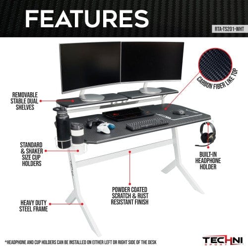 Techni Sport Blue Stryker Gaming Desk