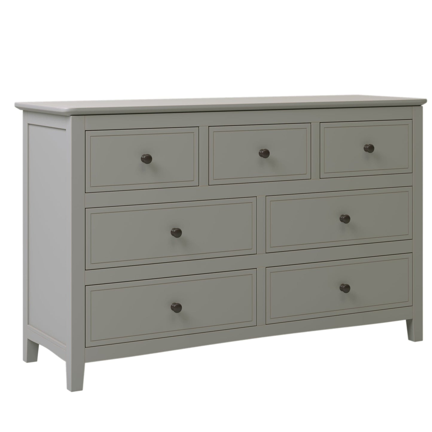 7 Drawers Solid Wood Dresser,Gray