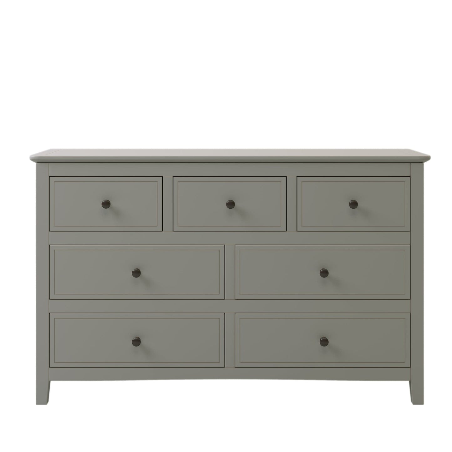 7 Drawers Solid Wood Dresser,Gray