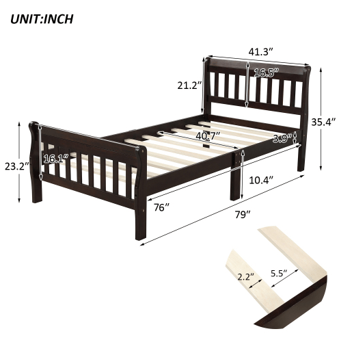 Wood Platform Bed Twin Bed