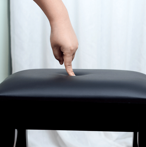 Wooden vanity stool makeup stool with seat bag