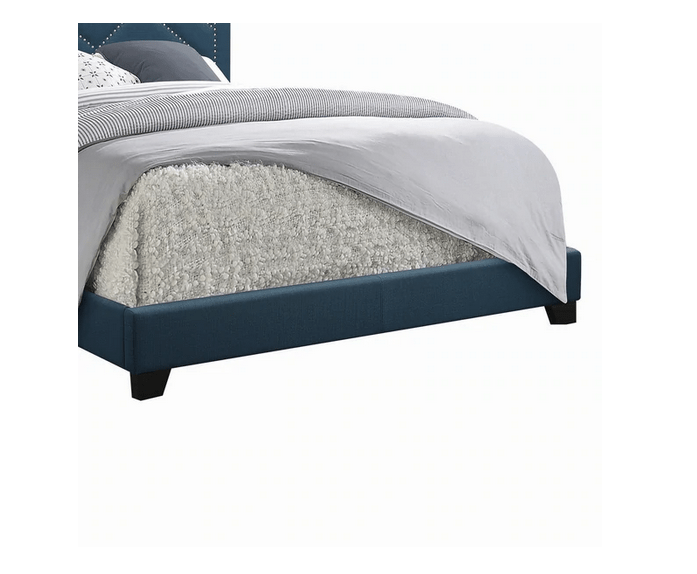 Padded Queen Panel Bed with Nailhead Trim