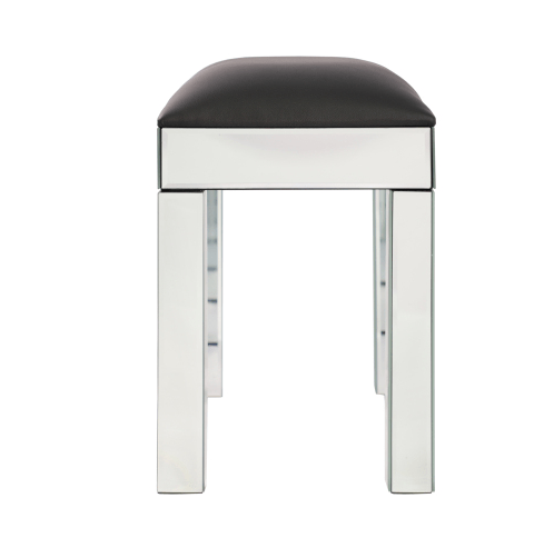 Mirrored Vanity Stool Makeup Bench with Pu Leather