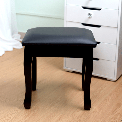 Wooden vanity stool makeup stool with seat bag