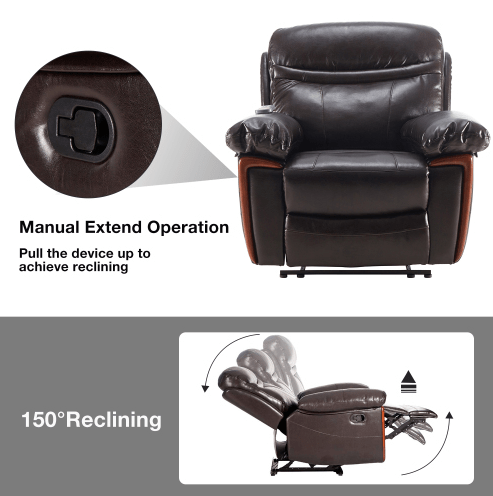 Massage Recliner PU Leather Sofa Chair with Heating and Massage Vibrating Function