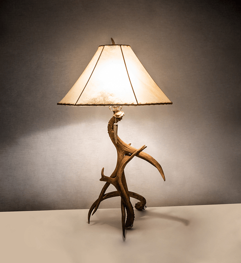 34" High Antlers Elk & Mule Deer Table Lamp