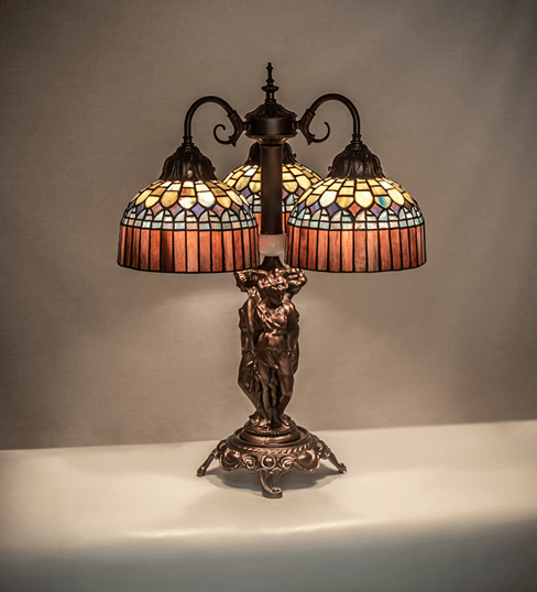 23" High Tiffany Candice 3 Light Table Lamp