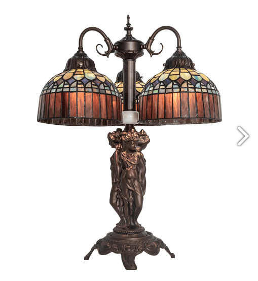 23" High Tiffany Candice 3 Light Table Lamp