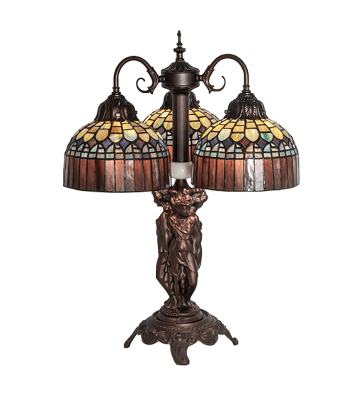 23" High Tiffany Candice 3 Light Table Lamp