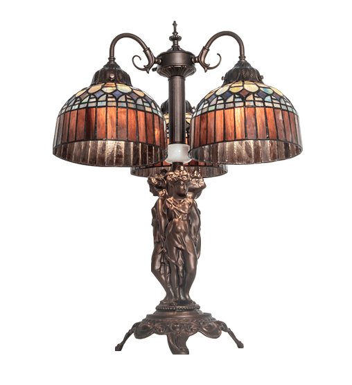 23" High Tiffany Candice 3 Light Table Lamp