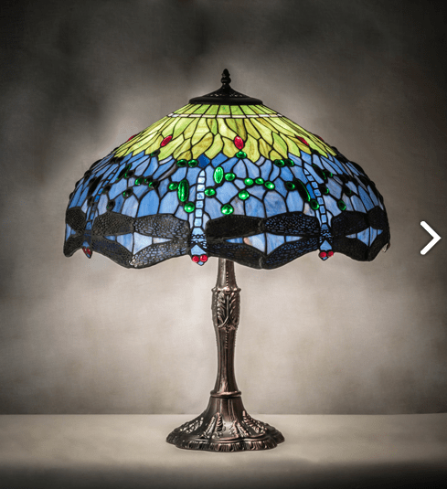 26" High Tiffany Hanginghead Dragonfly Table Lamp