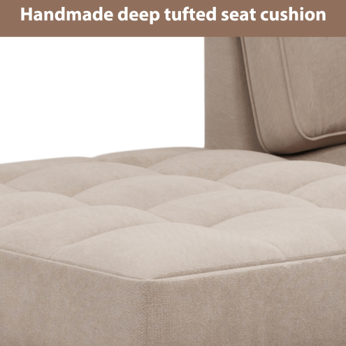 Deep Tufted Upholstered Textured Fabric 1 or 2 pieces Chaise Lounge set