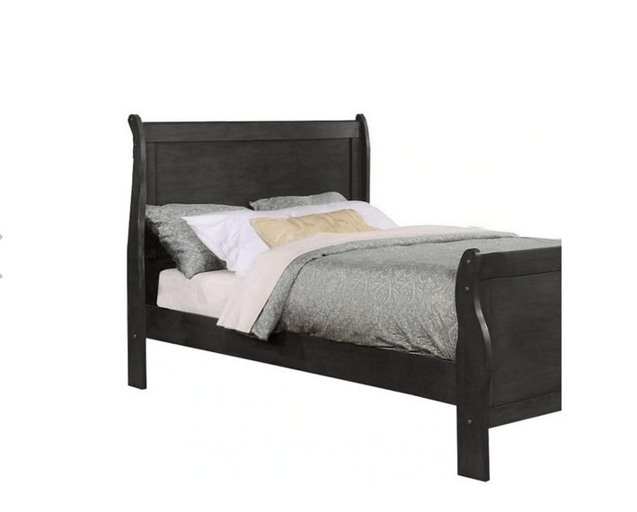 Wooden Sleigh Bed with Panel Legs