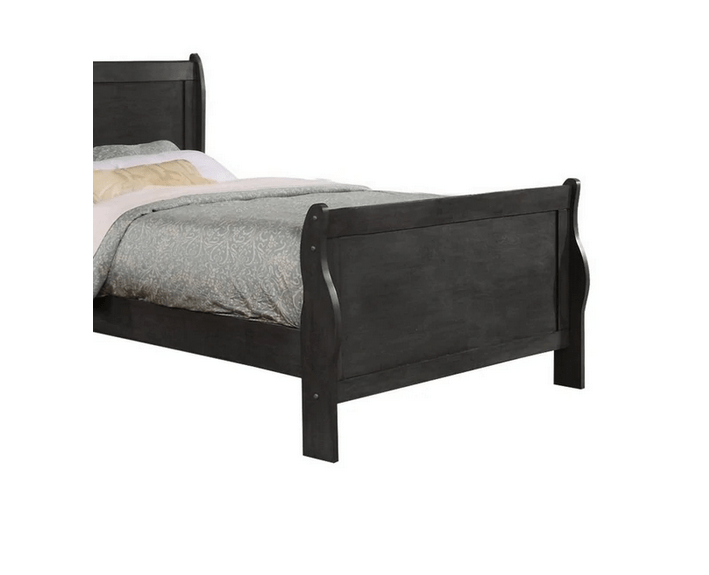Wooden Sleigh Bed with Panel Legs