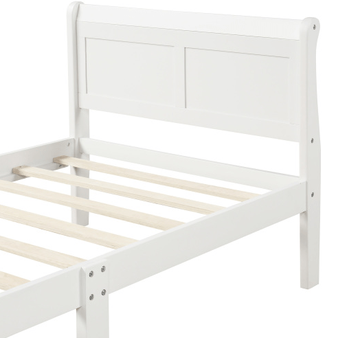 Wood Sleigh Bed with Headboard/Footboard/Wood Slat Support