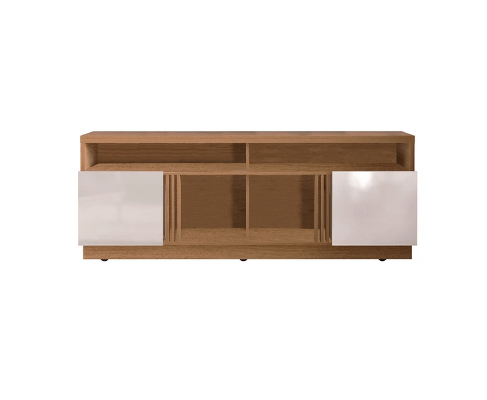 71 Inch Wooden Entertainment TV Stand with 4 Open Shelves