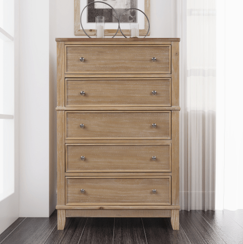 Chic Hazel 5 Drawers Chest Solid Wood