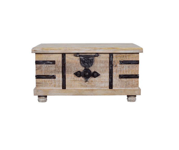 Farmhouse Mango Wood Lift Top Storage Chest