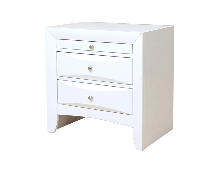 Contemporary 3 Drawer Wood Nightstand