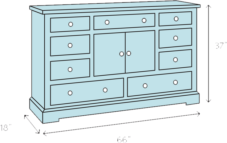Abingd 5 Drawer Combo Dresser