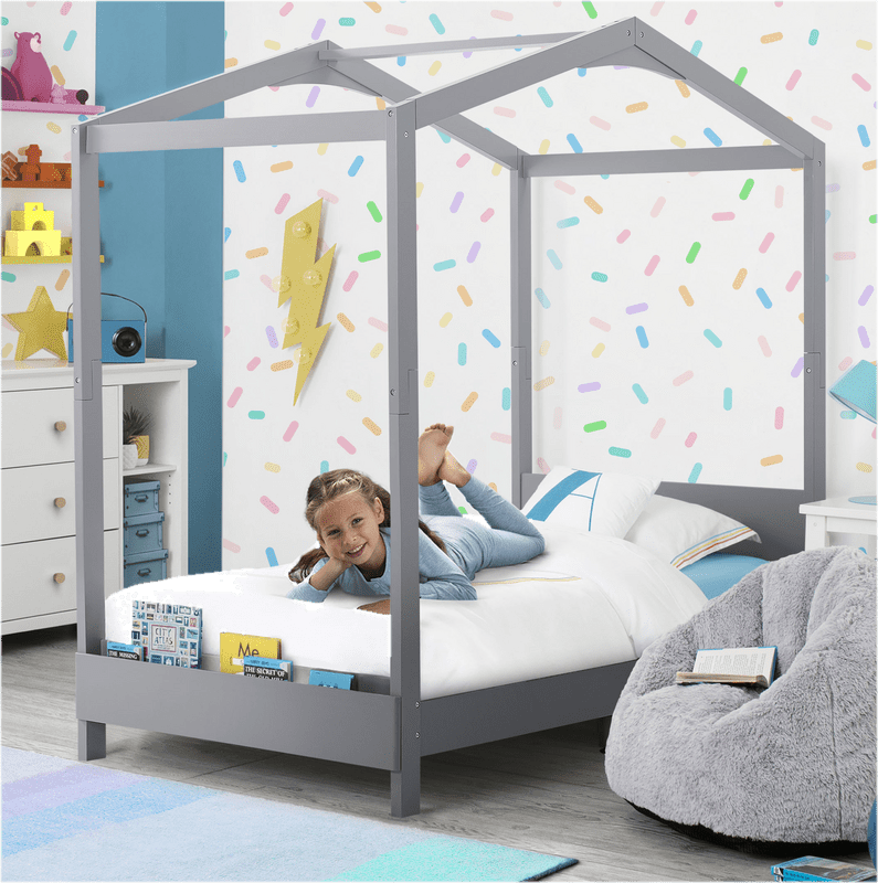 delta children store Twin Solid Wood Platform Standard Bed with Shelves by Delta Children