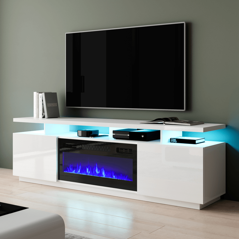 Burkard TV Stand for TVs up to 78" with Fireplace Included