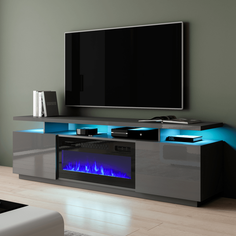 Burkard TV Stand for TVs up to 78" with Fireplace Included