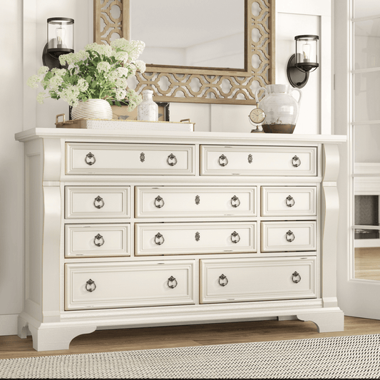 Nott 10 Drawer 64" W Dresser With Mirror