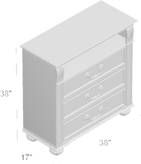Leigh 3 Drawer 38" W Media Chest