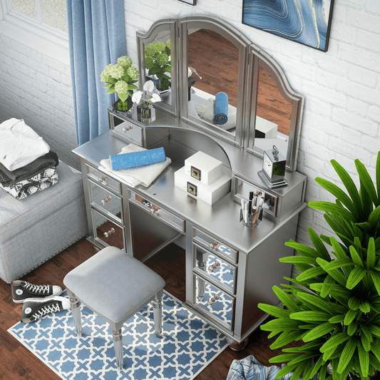 Galento Transitional Vanity Set with Mirror