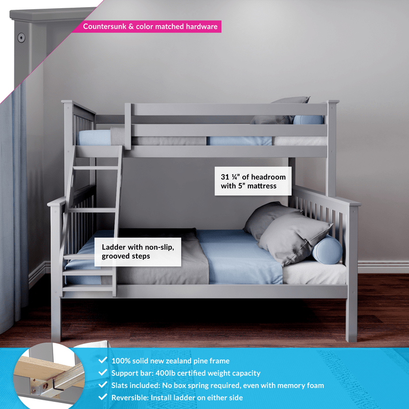 Bolles Twin Over Full Solid Wood Standard Bunk Bed by Harriet Bee