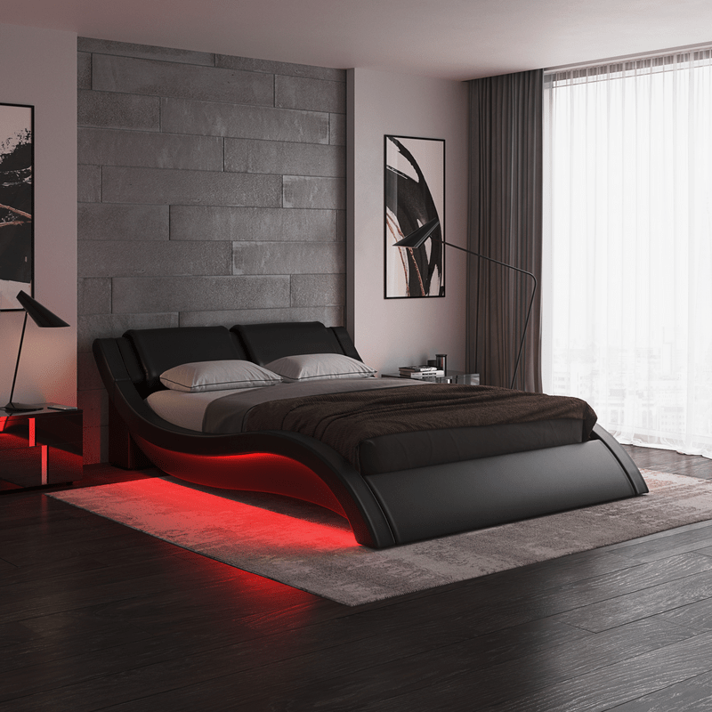 Upholstered low profile sleigh bed deals