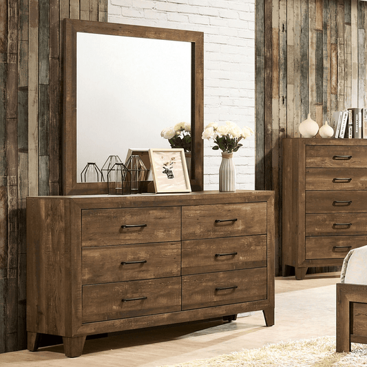 Kidham 6 Drawer 58.5" W Double Dresser with Mirror