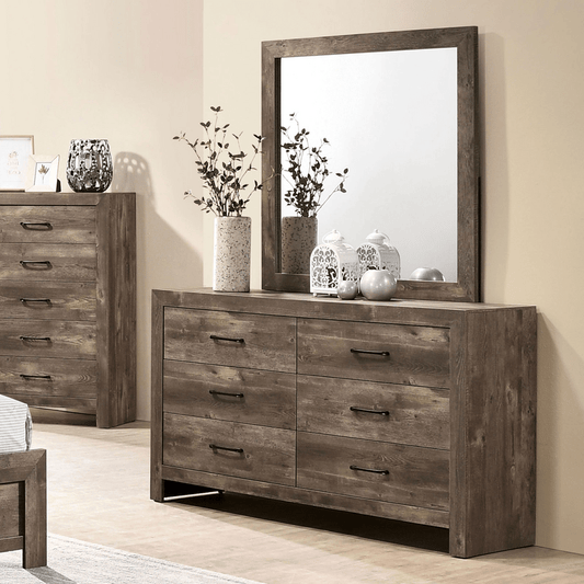 Montes 6 Drawer 58.5'' W Double Dresser with Mirror