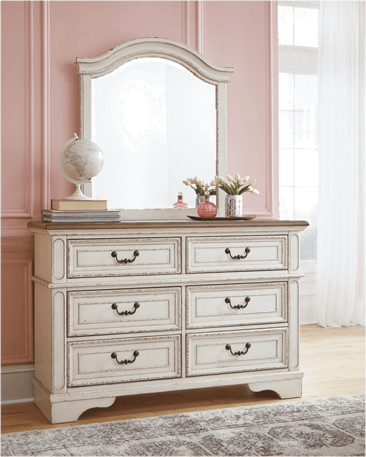 Realyn 6 Drawer 64" W Double Dresser with Mirror
