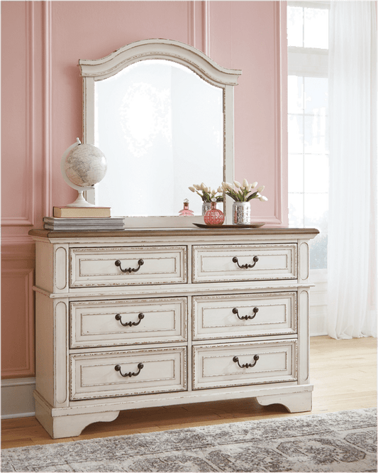 Realyn 6 Drawer 64" W Double Dresser with Mirror