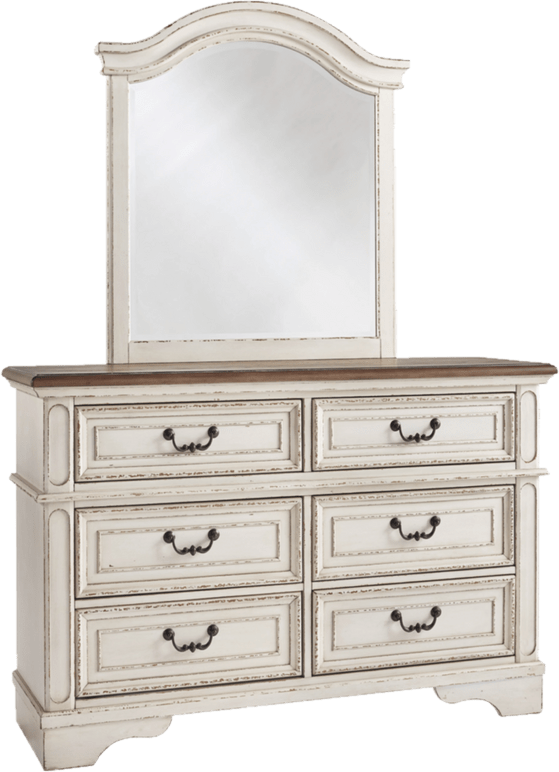 Realyn 6 Drawer 64" W Double Dresser with Mirror