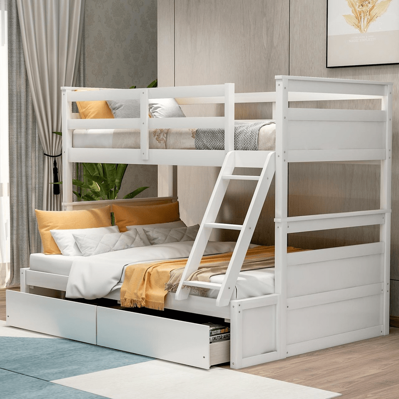 Mahurin Twin Over Full 2 Drawer Solid Wood Standard Bunk Bed by Mack & Milo™