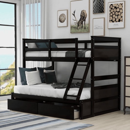 Mahurin Twin Over Full 2 Drawer Solid Wood Standard Bunk Bed by Mack & Miloâ„¢