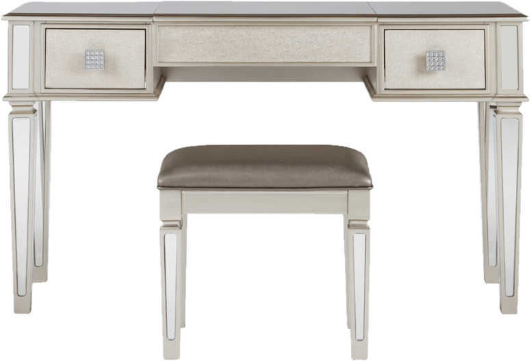Lonnix Vanity Set with Stool and Mirror