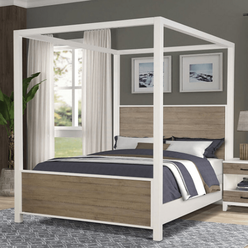 Naszier Queen Solid Wood Canopy Bed