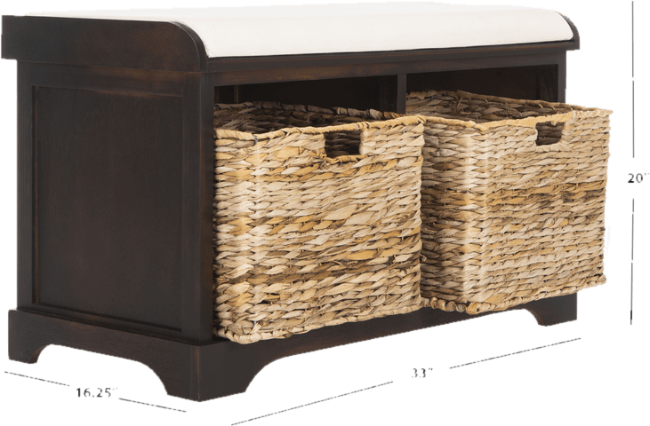 Santa Cruz Upholstered Cubby Storage Bench