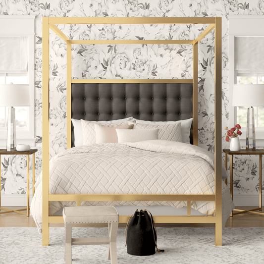 Pettaway Tufted Low Profile Canopy Bed